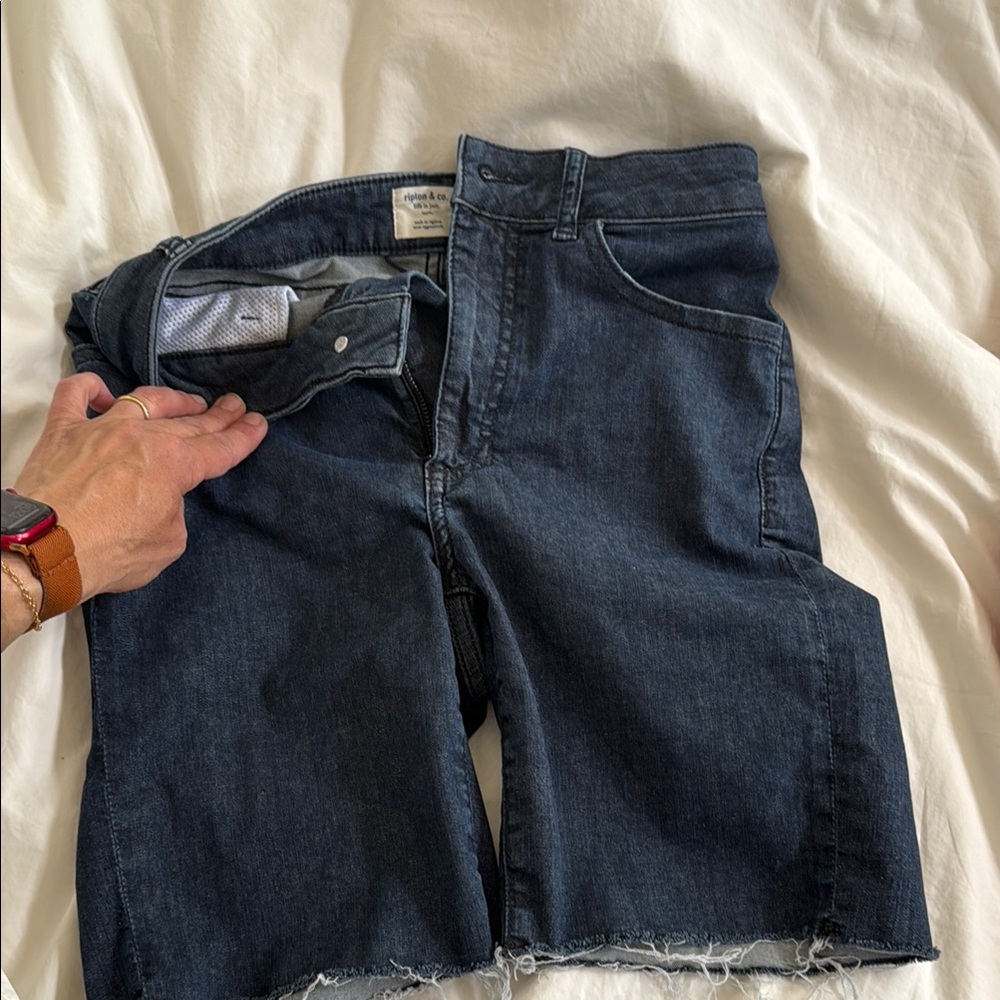 Dark Denim Ripton Cutoff Shorts/Jorts. Skida collab